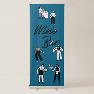 Minimalist Wine Bar Wedding Sign Turquoise Blue
