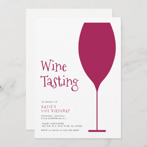 Minimalist Wine Tasting Party Invitations