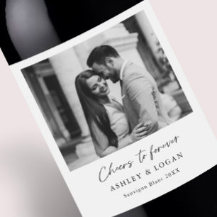 Minimalist Wine Wedding Favor Photo Label
