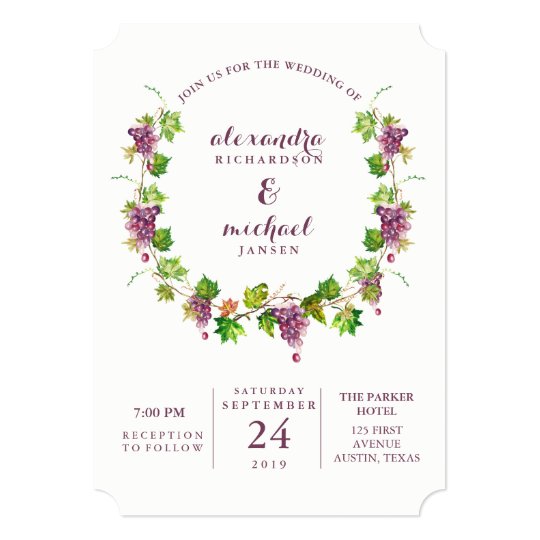 Minimalist Winery Vineyard Wedding Invitation Zazzle Com