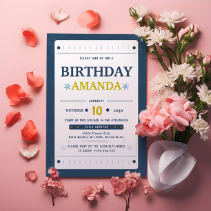 Minimalist Winter Birthday Invitation
