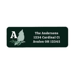 Minimalist Winter Cardinal Monogram Label