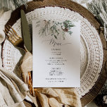 Minimalist winter evergreen wedding menu<br><div class="desc">Minimalist winter evergreen wedding Menu
Matching items available.</div>