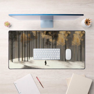 Minimalist Winter Forest Desk Mat