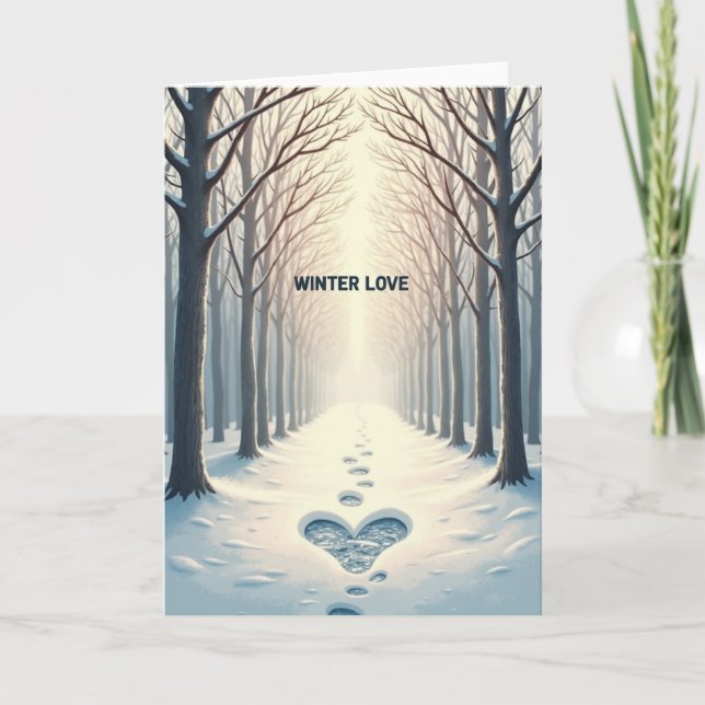 Minimalist Winter Heart Card (Front)