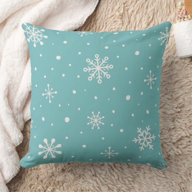 Minimalist Winter Pillow in Turquoise (Blanket)