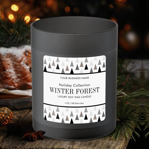 Minimalist Winter Product Label Forest Candle
