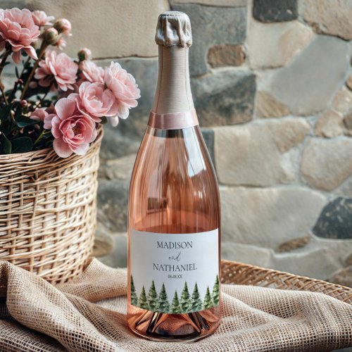 Minimalist Winter Snowy Pine Tree Forest Wedding