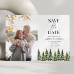 Minimalist Winter Snowy Pine Trees Photo Wedding Save The Date<br><div class="desc">This is a Minimalist Winter Snowy Pine Trees Custom Picture Photo Wedding Save The Date Card!</div>