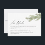 Minimalist Winter Wedding Details Enclosure Card<br><div class="desc">Modern & minimalist pine tree branch winter wedding details enclosure card.</div>