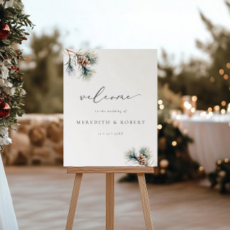 Minimalist Winter Wedding Pine Branch & Cone Foam Board