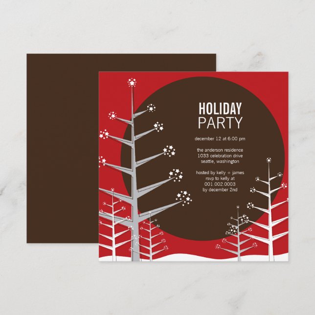 Minimalist Winter Wonderland Holiday Party Invite (Front/Back)