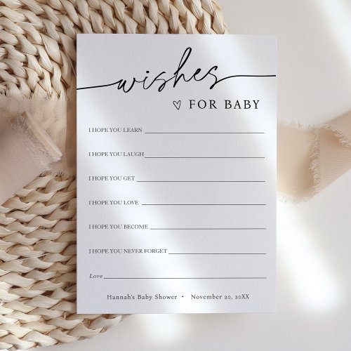 Minimalist Wishes for Baby Card