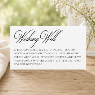 Minimalist Wishing Well Bridal Shower Details Card