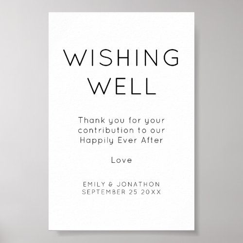 Minimalist Wishing Well Wedding Sign