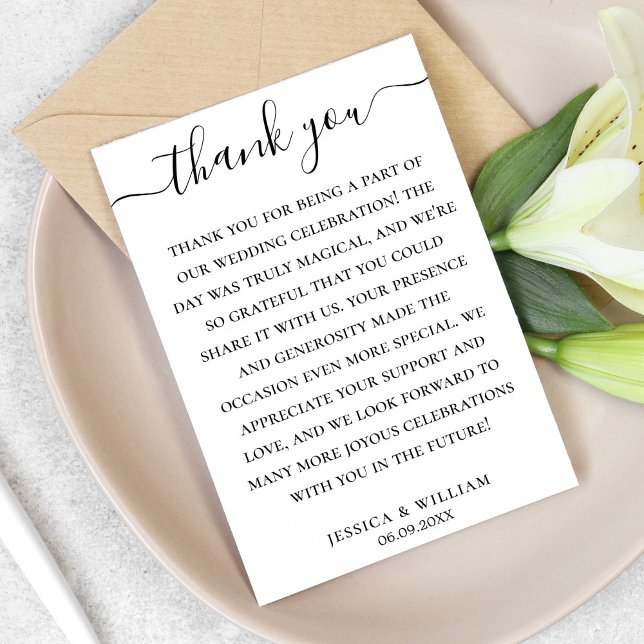 Minimalist With Elegant Calligraphy Thank You Card (Creator Uploaded)