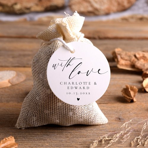 Minimalist With Love Wedding Favors Tags