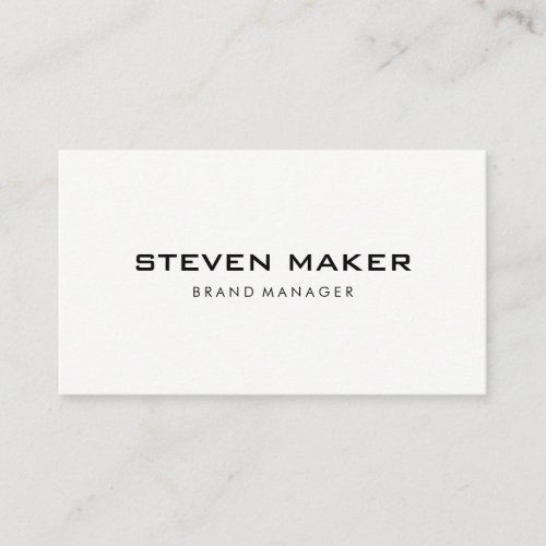 Minimalist with Modern Font Business Card