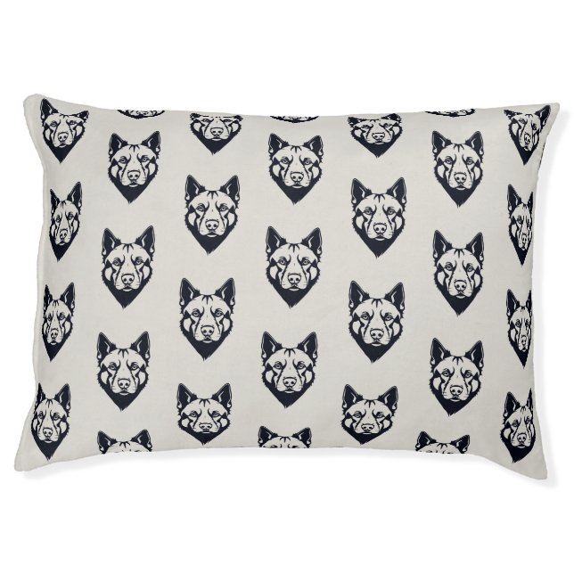 Minimalist wolf Dog Pet Bed (Front)