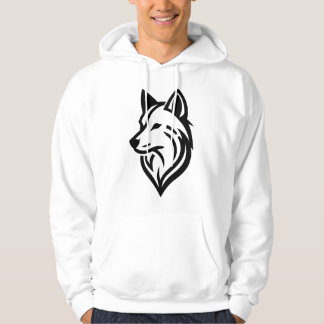 Minimalist Wolf Face Silhouette Hoodie