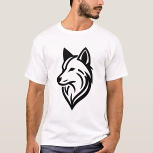 Minimalist Wolf Face Silhouette T-Shirt