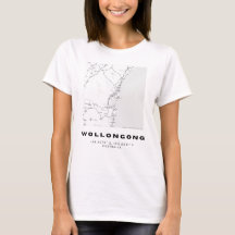Minimalist Wollongong City Map with Coordinates |