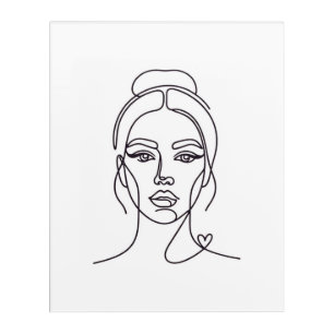 Minimalist Woman Face Line Art Print