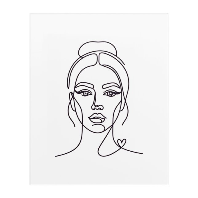 Minimalist Woman Face Line Art Print (Front)
