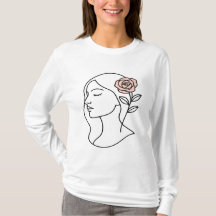 Minimalist Woman Face with Rose – Feminine Line Ar