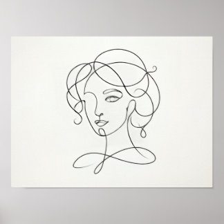 Minimalist Woman Line Art Poster