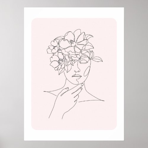 Minimalist Woman line Art Poster