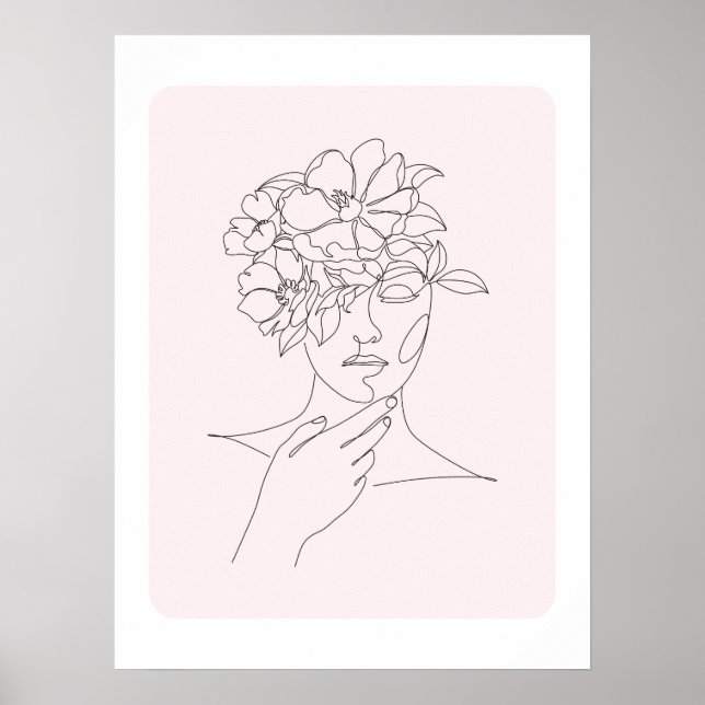 Minimalist Woman line Art Poster (Front)