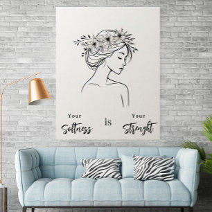 Minimalist Woman Line Art Scandinavian Neutral Poster