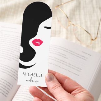 Minimalist Woman Silhouette Black Beauty Salon QR