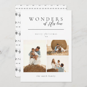 Minimalist Wonders of His Love Christmas Photo Holiday Card