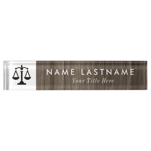  Minimalist wood Attorney  Nameplate