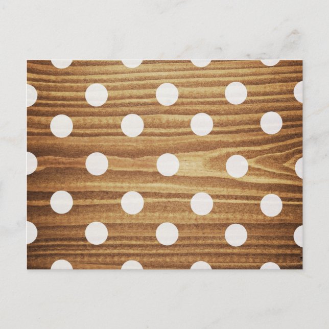 Minimalist wood polka dots. postcard (Front)