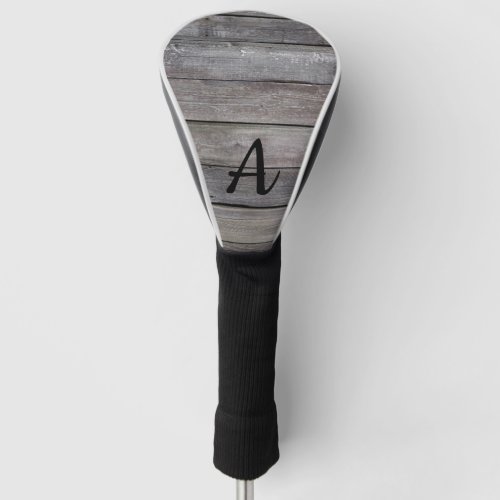Minimalist Wooden Pattern Monogram Handwritten Golf Head Cover