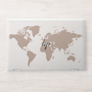 Minimalist World Map HP Laptop Skin