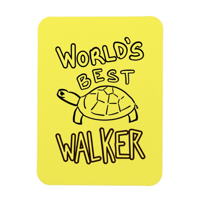 Minimalist World’s Best Walker Turtle Line Art Magnet (Vertical)