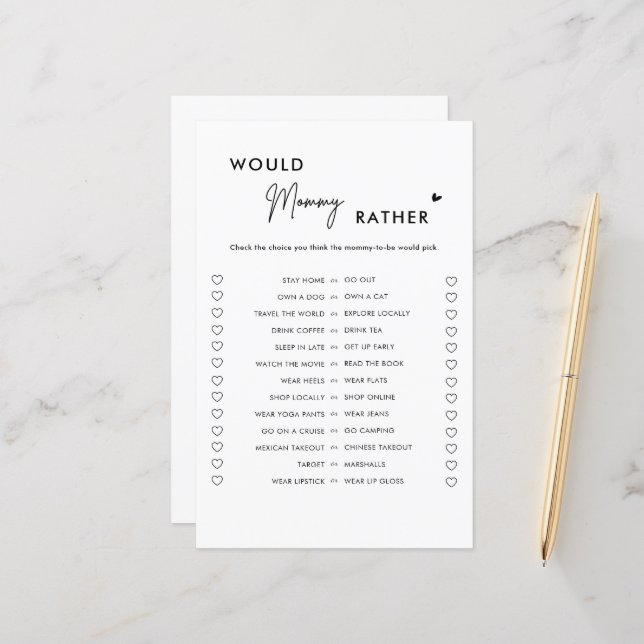 Baby Shower Game - How Well Do You Know Mommy Quiz - Baby Facts Game - Biglietti di previsione - Adatto per feste rivelatrici di genere e bomboniere