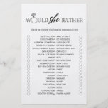 Minimalist would she rather bridal shower game flyer<br><div class="desc">Enjoy your bridal shower with these simple and cute games. Check out our collection for more bridal shower games in the same style. Please note that these games are not editable.</div>
