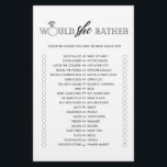 Minimalist would she rather bridal shower game flyer<br><div class="desc">Enjoy your bridal shower with these simple and cute games. Check out our collection for more bridal shower games in the same style. Please note that these games are not editable.</div>
