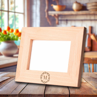 Minimalist Wreath Bold Monogram Engraved Frames