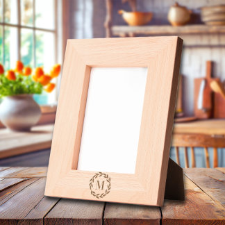 Minimalist Wreath Bold Monogram Engraved Frames