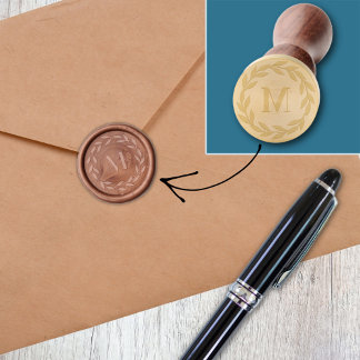 Minimalist Wreath Bold Monogram Wax Seal Stamp