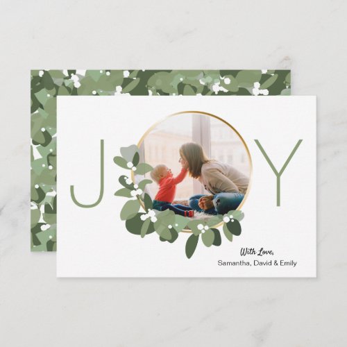 Minimalist Wreath  Joy  Christmas Photo Card