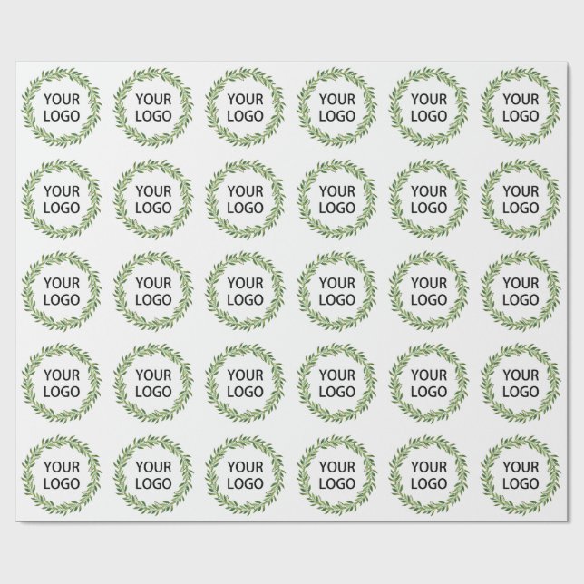  Minimalist Wreath Logo Winter Theme  Business  Wrapping Paper (Flat)