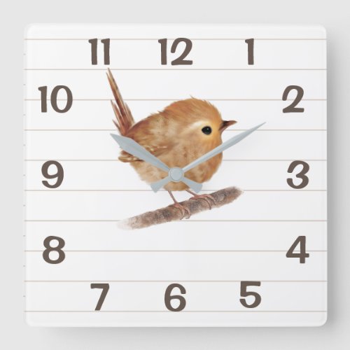 Minimalist Wren Bird Home Decor Wall Clock