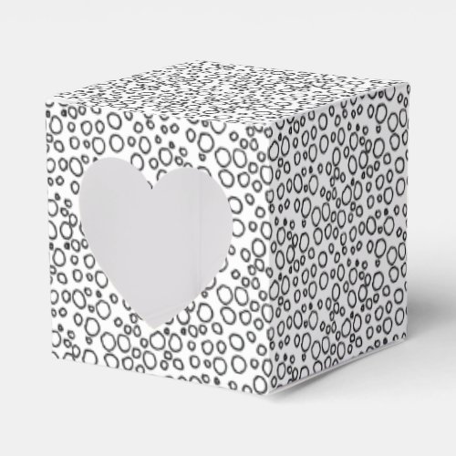 Minimalist Xmas Cute Black White Bubbles Circles Favor Boxes